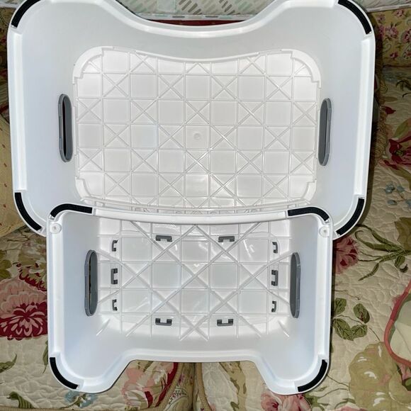 Forbena toddler step stool white and gray NWOT 2 steps - Picture 3 of 9